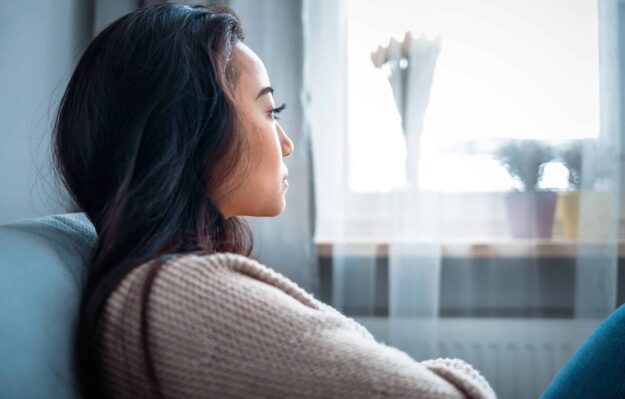 Woman wondering if Adderall does cause her depression or not Woman wondering if Adderall does cause her depression or not